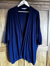Navy Blue Wrap Around Cardigan Size 18 Excellent Condition