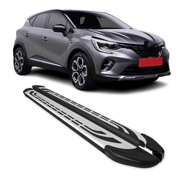 Trittbretter Seitenschweller FüR Renault Captur 2019-2026 Silber Schwarz 2 Tlg-image