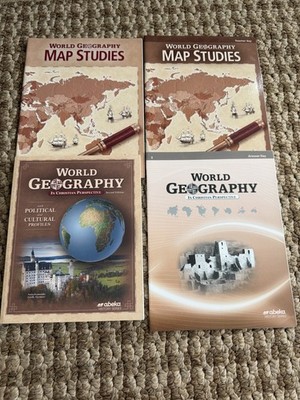 Abeka 9th grade World Geography and World Geography Map Studies Workbooks & Key