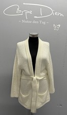 Closed Strickjacke lang mit Gürtel + Taschen lässig creme Gr. M wie NEU