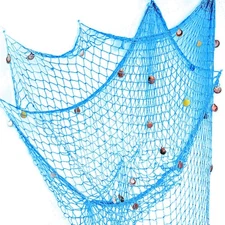 Nature Fish Net Wall Decoration With Shells Ocean Themed Party Decor