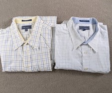 Lot Of 2 LS Paul Fredrick Dress Shirt Men 20x37 Classic Fit 100% Cotton Striped 