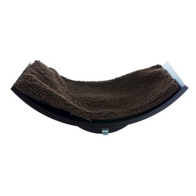 Lorena Space Saving Wall Mounted Cat Perch with Soft Cushion, Brown