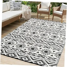 Outdoor Rug Waterproof 5x8 ft, Reversible Outdoor Plastic Straw Rug Patio Rug, 