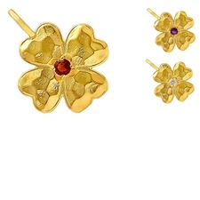 18K Gold Plated Floral Colorful Gemstone Pendant Charm for Women TGP1005