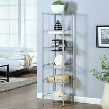 63" 6 Shelf Adjustable Coner Storage Shelving Unit Steel Organizer Wire Rack