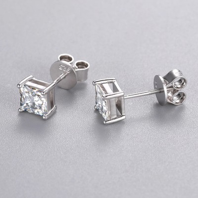 Ohrringe 2,0 kt Princess Cut Laborgefertigt Diamant Testpass VVS1/D/Top