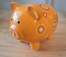 Ceramic Piggy Bank. Never Used. 7" x 6". Glossy Finish W/ Vibrant Color.