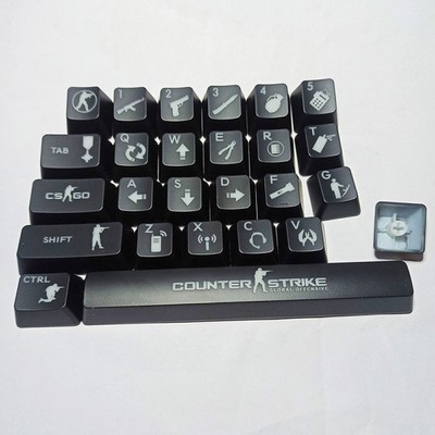 26 Keys ABS Shot Backlit Keycap Chicken Game Keycap for Mechanical Keyboard #HE