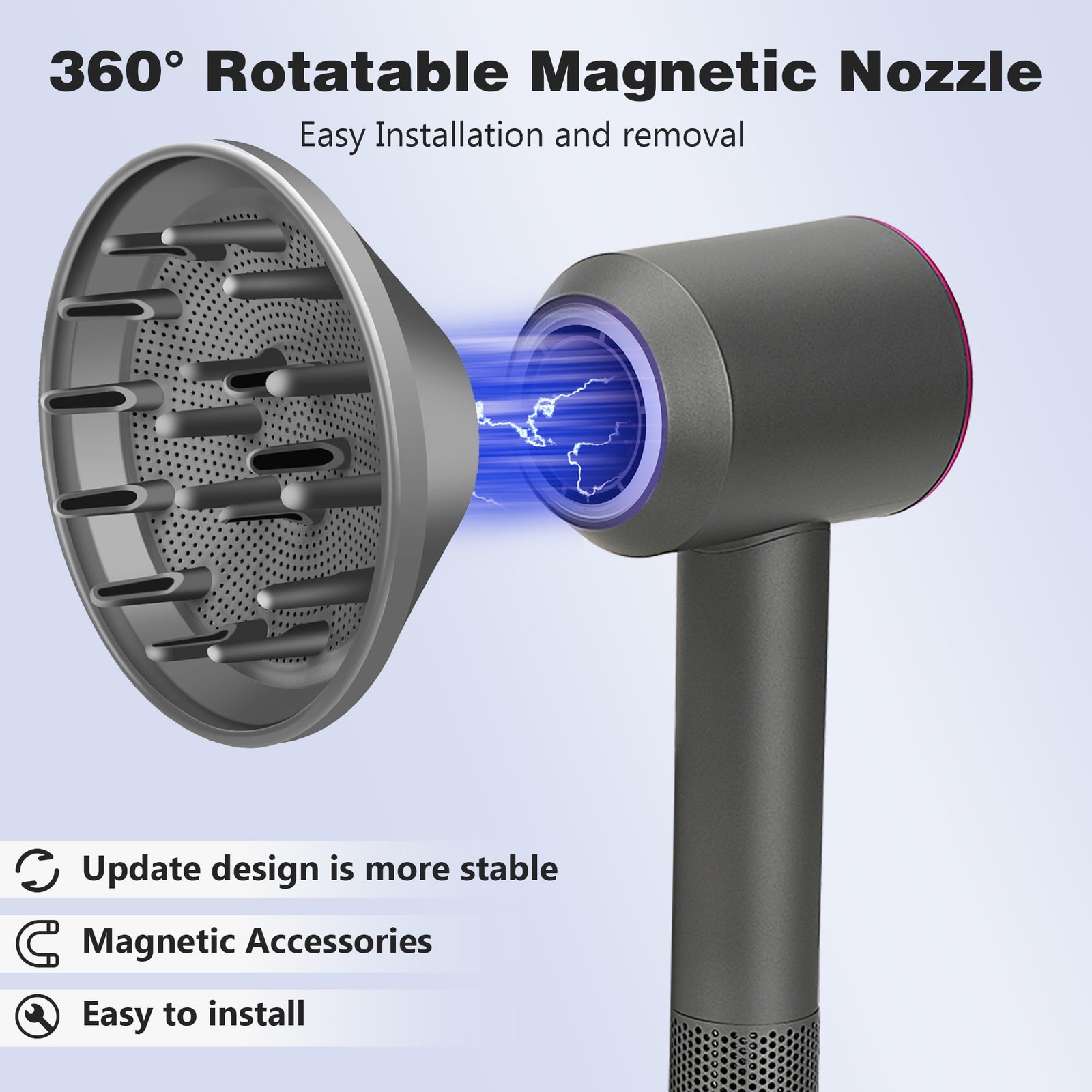 Hair Diffuser Attachment Nozzles for Dyson Supersonic Hair Dryer HD01 HD02 HD03