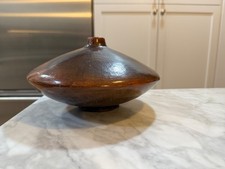 Vintage Hand-Turned Wooden Vase / Vessel Mid-Century Modern Decor 9 Wide