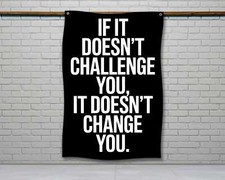 Motivational Gym Flag - Fitness Wall Art Home Gym Decor