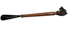 Shoe Horn Handmade Wooden Antique With Solid Aluminum Wolf Head Designer Handle