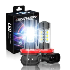 2pc H11/H8 CSP LED Headlight Bulb Low Beam Fog Light 4000LM 6000K White IP67