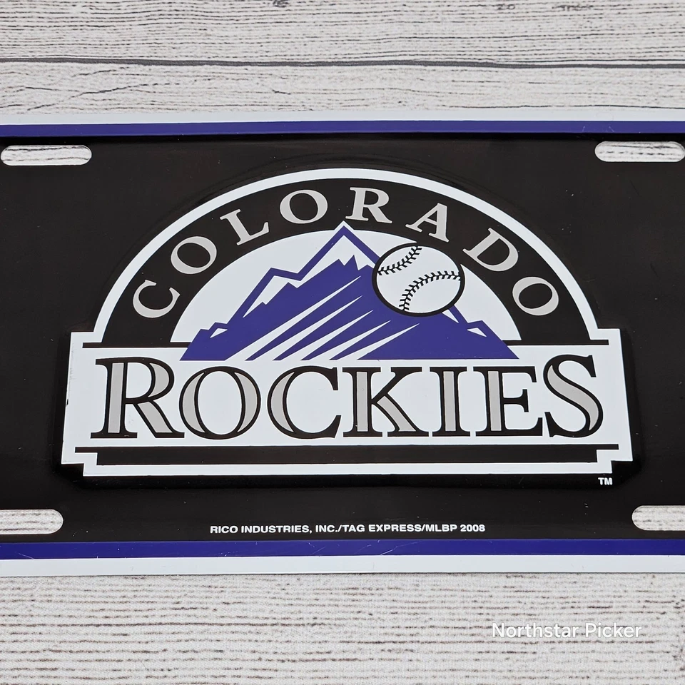 Licensed MLB Colorado Rockies Embossed Metal Baseball License Plate Cover - Image 2 of 4
