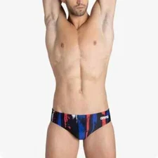 Arena Team Painted Stripes Swim Brief NWT 24