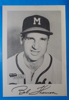 BOB THOMSON 1953-57 SPIC & SPAN MILWAUKEE BRAVES EX+