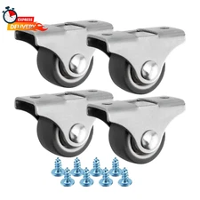 Quacc 4 PCS 1 Inch Fixed Caster Wheels Furniture Directional Casters Mini Caster