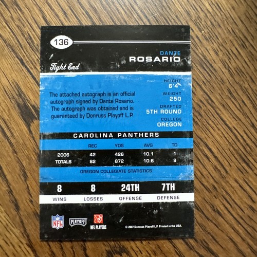 2007 Playoff Contenders #136 Dante Rosario Auto RC - Picture 2 of 2