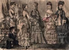 Godey Girls - print decal sticker trunk liner paper chest steamer vintage old