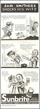1936 vintage AD for SUNBRITE Household Cleanser  cartoon art by Sid Hix 080620