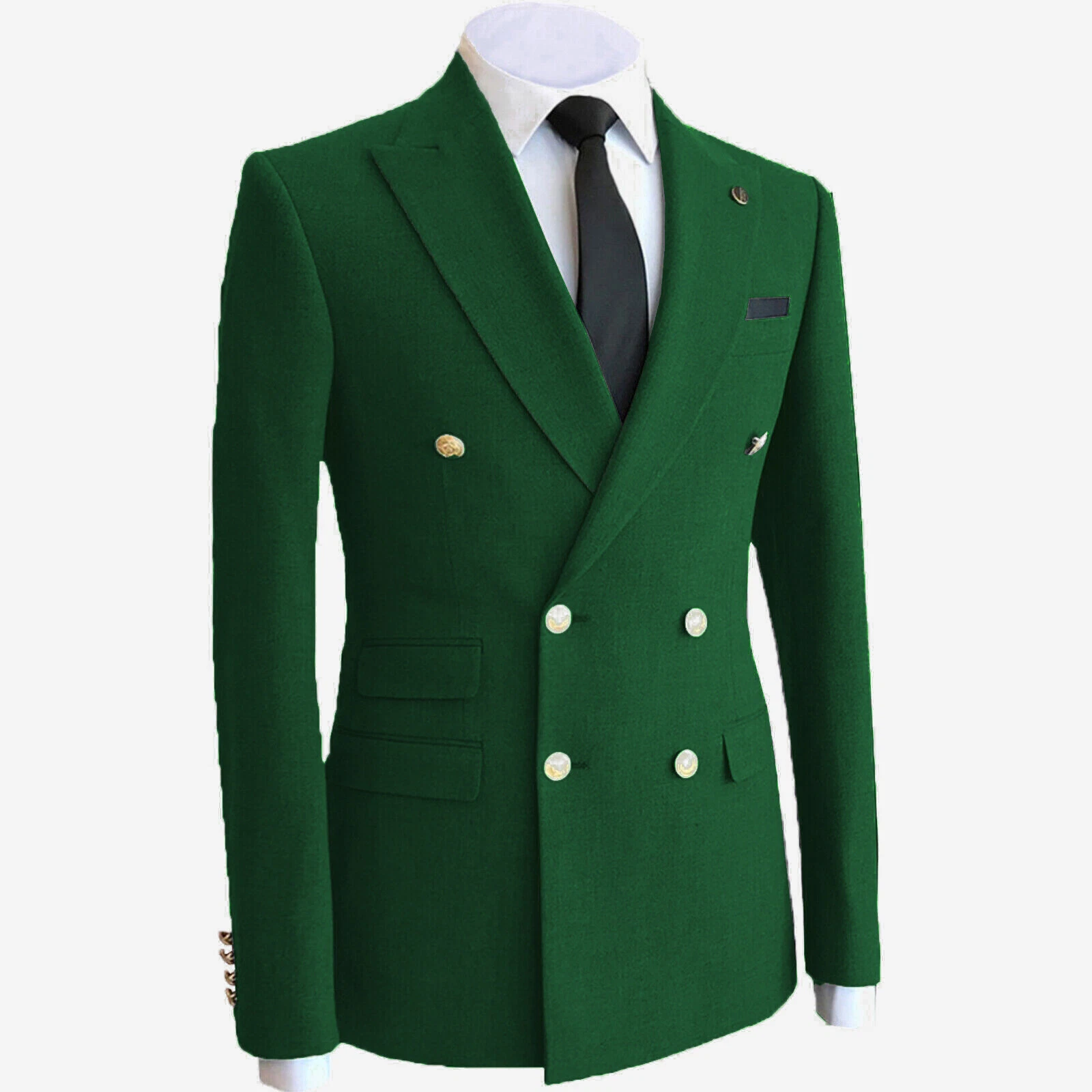 Double Breasted Mens Blazer Jackets Coats Tuxedo Peak Lapel Wedding Groomsman