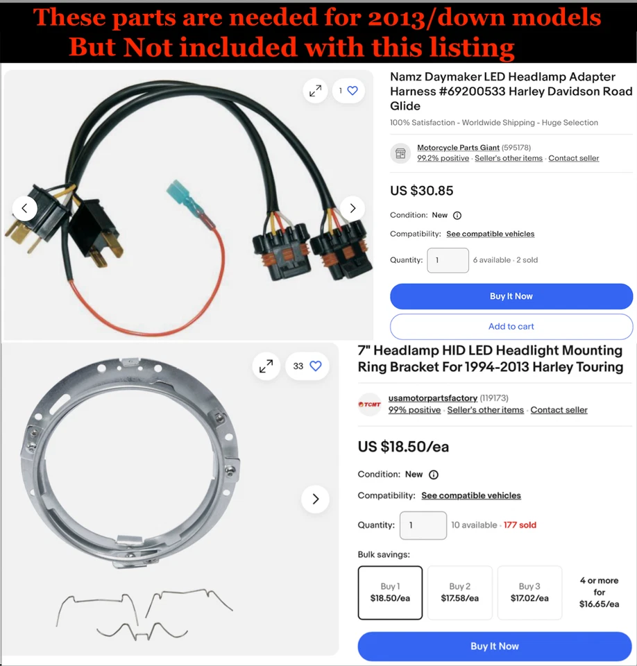 CVO OEM 97-25 Harley Touring 7" Daymaker Proyector Luz LED Faro NTO Foto 4 de 4