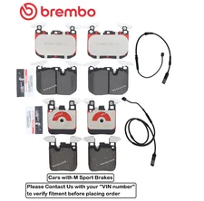 Front & Rear Brake Pad OE Brembo Ceramic +Sensor for BMW 320i 328d / 320i xDrive