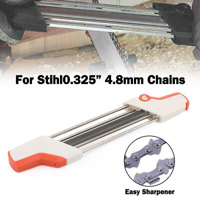 2 IN 1 Chainsaw Teeth Quick Sharpener File For STIHL .325'' 4.8mm Chain