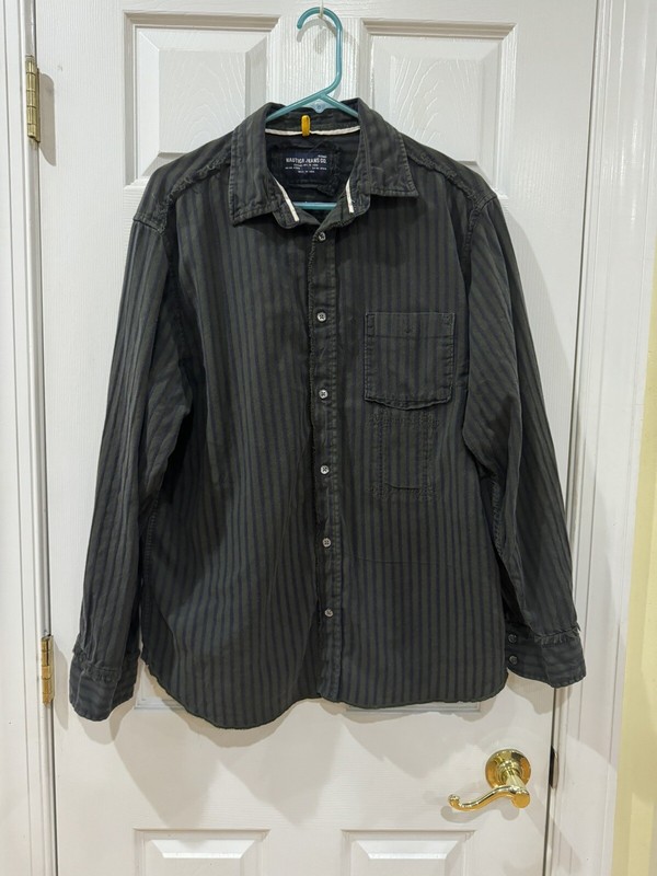 Men’s Nautica Jeans Co Long Sleeve Button Up Shirt Size Large Green