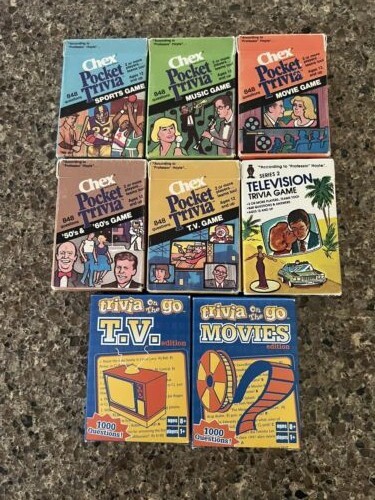 VINTAGE Pocket Trivia Bundle - 6 Chex- 2 Trivia on the Go - 1 Holiday Xmas pack