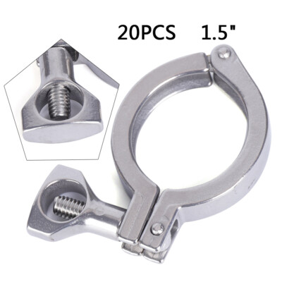 20 Pack 1.5''Tri Clamp Clover Sanitary Fits 50.5MM OD Ferrule Stainless Steel 304
