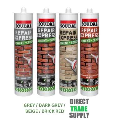 Soudal Repair Express Cement Tube 290ml Acrylic Sealant With Granular Structure