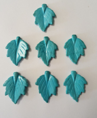 Turquoise Howlite Leaf Shaped Bead Pendants: 7 Pieces | eBay Australia
