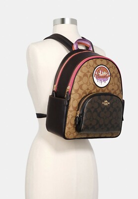 Coach Backpack With Souvenir Patches In Blocked Signature Coach Backpack With Souvenir Patches In Blocked Signature | eBay main image 2