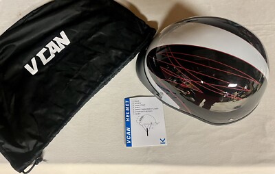 VCAN Sports V5 Dot approved Half Shell Pinstripe Motorcycle Helmet Size XL- NWT