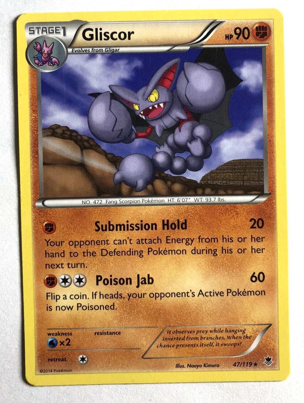 Gliscor 47/119 XY Phantom Forces Pokemon Regular Rare NEAR MINT NM