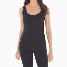 Soma All Over Stretch Lace Tank Black Size XS NWT