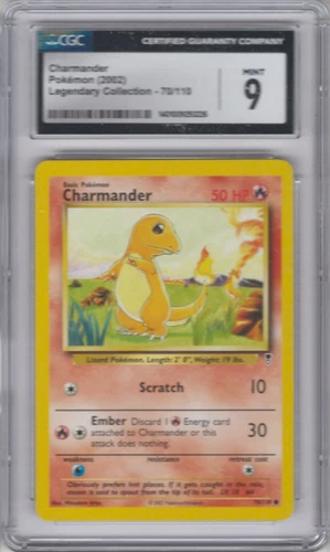 CGC 9 MINT Charmander 70/110 Legendary Collection Vintage 2002 WOTC Pokemon Card