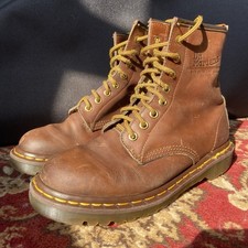 VTG Dr. Martens Air Wair 1460 Brown Leather Combat Boot Women's 6.5 / Men s 5