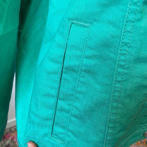 DG2 NWT Y2K Boho Festival Sheer Crochet Accent Oversized Teal Denim Jacket 3X - Picture 9 of 10