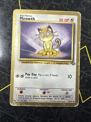 Meowth - (Gold Bordered Promo) 56/64 Jungle Regular 1999 - Fruit Roll Up