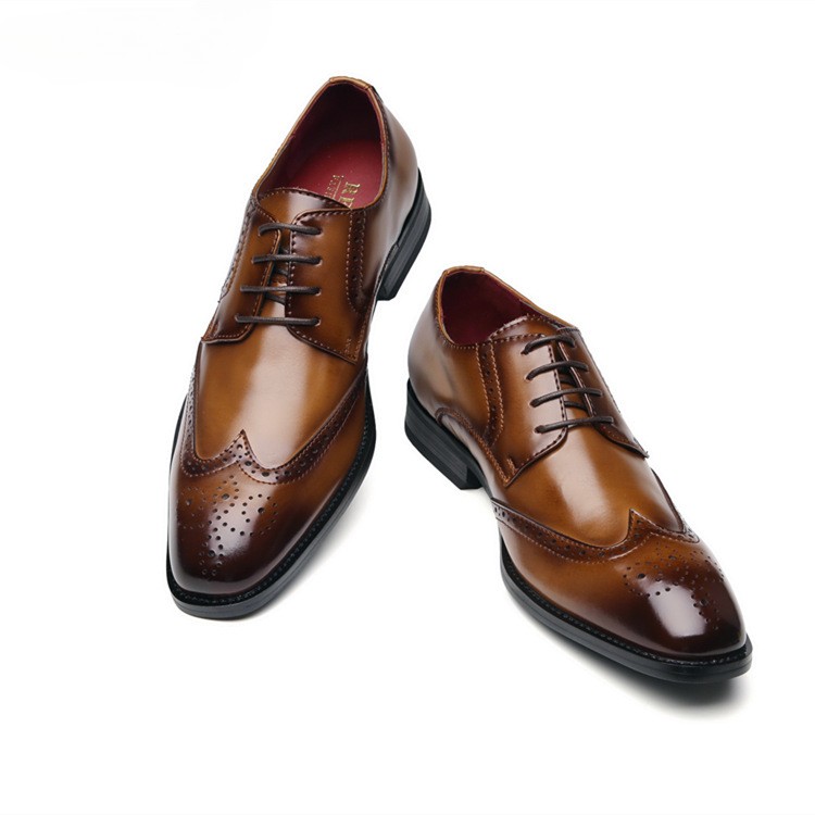 SAOLA Scarpe brogues in pelle da uomo inglesi punta ad ala intagliata abito formale matrimonio business