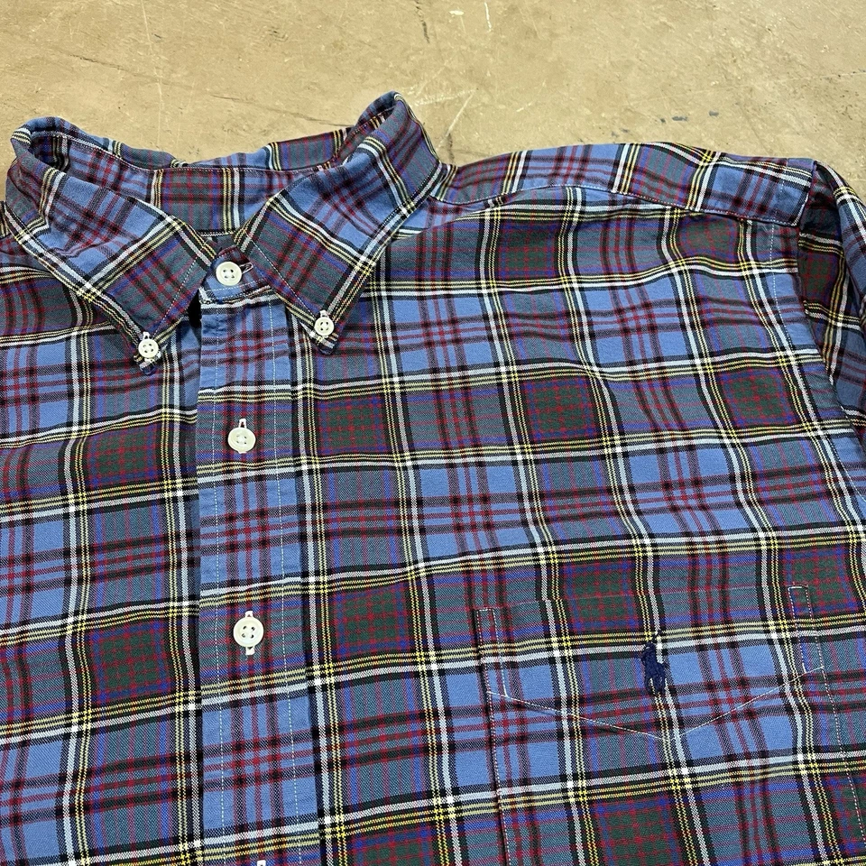 Ralph Lauren Shirt Button Down Mens 2XB Tartan Plaid Front Pocket Long Sleeve - Image 3 of 4