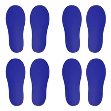 4 Pairs 7.9x3.1" Footprints Floor Stickers Floor Wall Stairs Decal Dark Blue