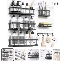 YASONIC Shower Caddy, 100% Rustproof Shower Shelves for Inside Shower, No Drilli