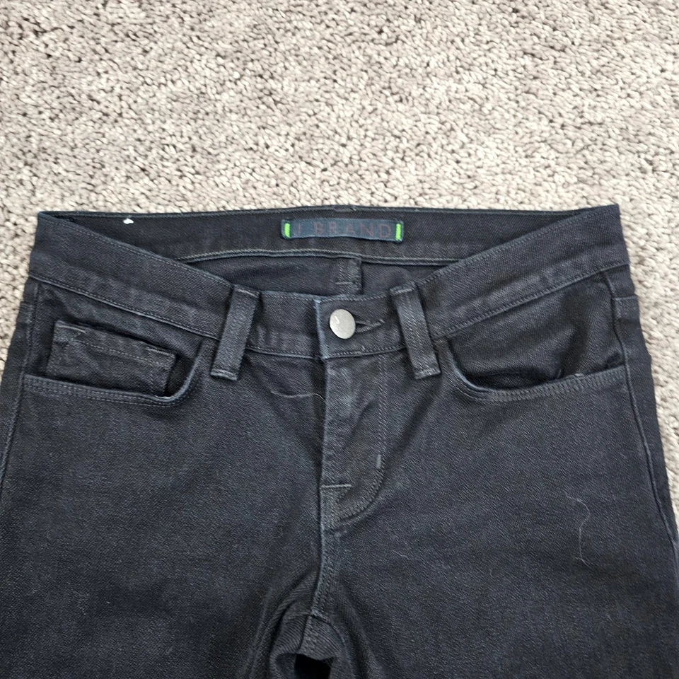 J Brand Jeans Womens 24 Black Skinny Suzuki Moto Low Rise Stretch Denim 25x32 - Image 3 of 4
