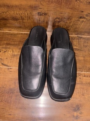 Vince Raquel leather mules in black Leather Square Toe 8.5 