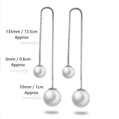 Perlenohrringe Durchziehkette Einfädler Perle Baumeln Tropfen Quaste Schmuck - Bild 3 von 10