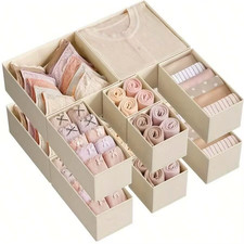 6/12PCS Foldable Underwear Organizer Set Bra Socks Drawer Closet Storage Boxes